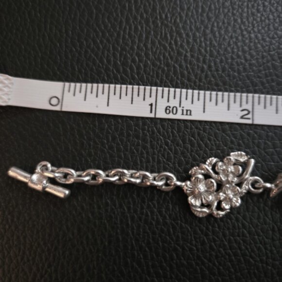 Sterling Silver Hummingbirds & Flowers Bracelet - Picture 6 of 10